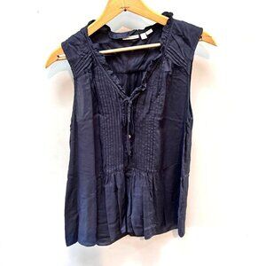 Holding Horses Anthropologie Navy Blue Sleeveless Blouse-‎ Size 4